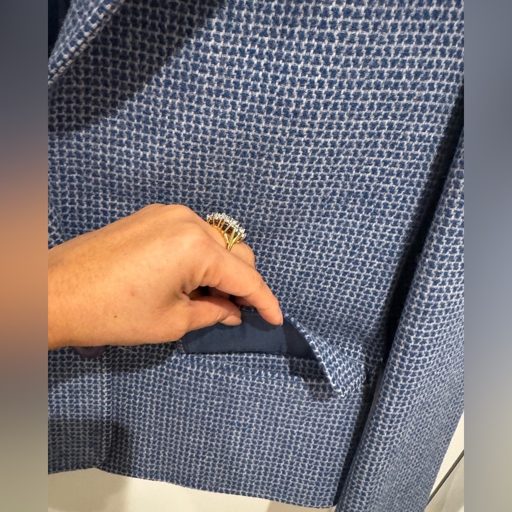 Pendleton tweed Classic Blue Textured Blazer size 10 no size tag - Picture 9 of 12